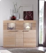 Kommode Highboard Eiche Bianco teilmassiv geschroppt, gelt und gewachst Ruanes8
