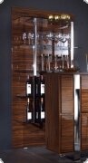 Bar Barr&uuml;ckwand mit Glasregal Palisander Hochglanz Lack Italien Vita