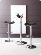 Barhocker 2 Stk Schwarz Chrom Fuss Lederlook Bistrotisch Sassi