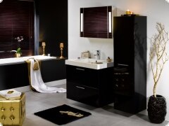 Badmbel Badschrank schwarz Hochglanz Lack Creation