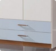 Babyzimmer Kinderzimmer weiss blau Nussbaum Lucas