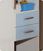Babyzimmer Kinderzimmer weiss blau Nussbaum Lucas
