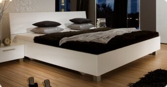 Bett Doppelbett wei Hochglanz Lack Italien Emilia6, 180 x 200 cm