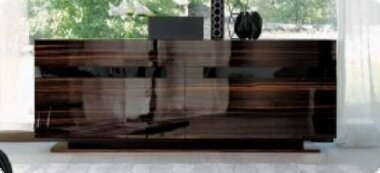 Sideboard Kommode, Hochglanz Lack Italien, Ebenholz, Vanitoso