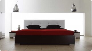 Bett Doppelbett Domicilio, 180X200 schoko wei Kunstleder Italien