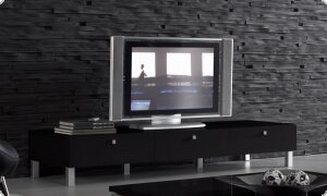Lowboard schwarz Hochglanz Lack Italien, TV - Unterteil schwarz Hochglanz Lack Larissa