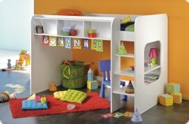 Hochbett Etagenbett wei silber grau Vanilli